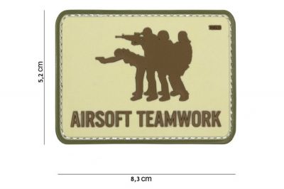 101 Inc PVC Velcro Patch "Airsoft Teamwork" - Detail Image 2 © Copyright Zero One Airsoft