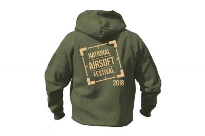 ZO Combat Junkie Special Edition NAF 2018 'Original Logo' Viper Zipped Hoodie (Olive) - Detail Image 3 © Copyright Zero One Airsoft