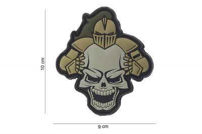 101 Inc PVC Velcro Patch "Knight" (Tan) - Detail Image 2 © Copyright Zero One Airsoft