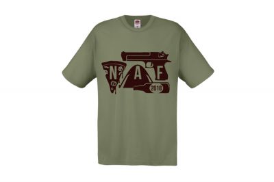 ZO Combat Junkie Special Edition NAF 2018 'Airsoft Festival' T-Shirt (Olive) - Detail Image 4 © Copyright Zero One Airsoft