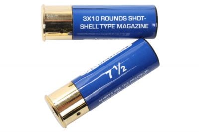 Aim Top Shells for Tokyo Marui Shotgun (2x 30rds) (Blue) - Detail Image 1 © Copyright Zero One Airsoft