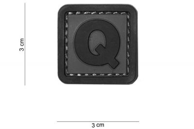 101 Inc PVC Velcro Patch "Q" - Detail Image 2 © Copyright Zero One Airsoft