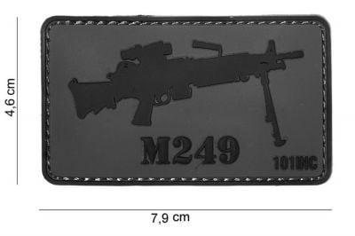 101 Inc PVC Velcro Patch "M249" - Detail Image 2 © Copyright Zero One Airsoft