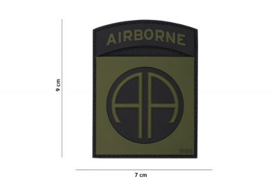 101 Inc PVC Velcro Patch "82nd Airborne" (Olive) - Detail Image 2 © Copyright Zero One Airsoft