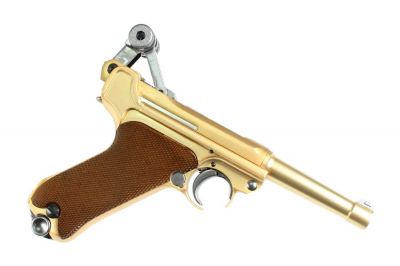 WE GBB Luger P08 4 Inch (Gold) - Detail Image 3 © Copyright Zero One Airsoft