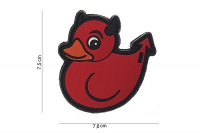 101 Inc PVC Velcro Patch &quotDevil Duck" (Red) - Detail Image 2 © Copyright Zero One Airsoft