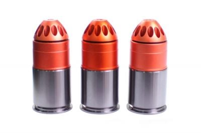 King Arms 40mm Gas Grenade 120rds M381 HE VN Set of 3 - Detail Image 1 © Copyright Zero One Airsoft