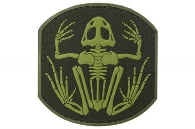 101 Inc PVC Velcro Patch &quotFrog Skeleton" (Olive) - Detail Image 1 © Copyright Zero One Airsoft