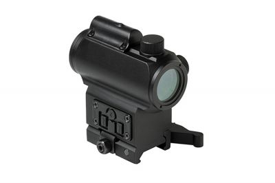 NCS Micro Red/Blue Dot Sight with Integrated Green Laser and High QD Mount - Detail Image 2 © Copyright Zero One Airsoft