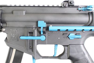 King Arms AEG PDW 9mm SBR Shorty (Black & Blue) - Limited Edition - Detail Image 10 © Copyright Zero One Airsoft