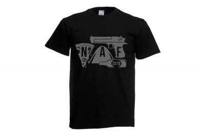 ZO Combat Junkie Special Edition NAF 2018 'Airsoft Festival' T-Shirt (Black) - Detail Image 2 © Copyright Zero One Airsoft