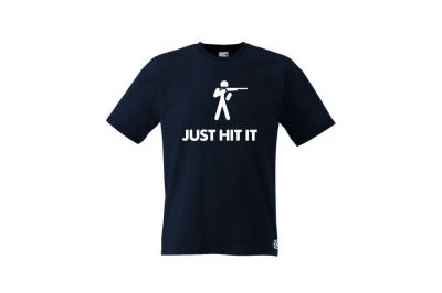 ZO Combat Junkie T-Shirt 'Just Hit It' (Dark Navy) - Size Medium - Detail Image 1 &copy; Copyright Zero One Airsoft