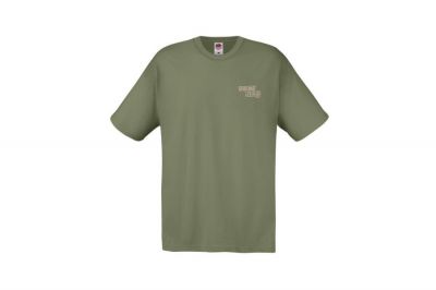 ZO Combat Junkie T-Shirt 'Ground Zero Logo' (Olive) - Size Large - Detail Image 2 © Copyright Zero One Airsoft