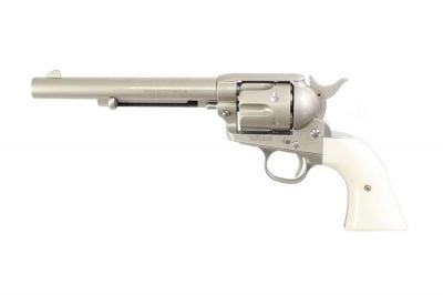 King Arms Gas SAA .45 Peacemaker Revolver M (Silver) - Detail Image 1 © Copyright Zero One Airsoft