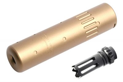 G&G QD Suppressor with SCAR Type Flash Hider (Tan) - Detail Image 1 © Copyright Zero One Airsoft