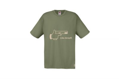 ZO Combat Junkie T-Shirt 'Subdued Like Airsoft' (Olive) - Size Large - Detail Image 1 &copy; Copyright Zero One Airsoft