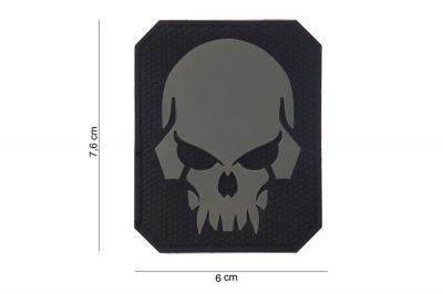ZO PVC Velcro Patch "Pirate Skull" (Grey) - Detail Image 2 © Copyright Zero One Airsoft