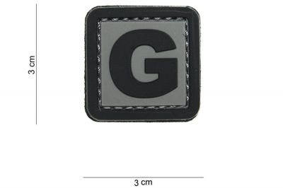 101 Inc PVC Velcro Patch "G" - Detail Image 2 © Copyright Zero One Airsoft