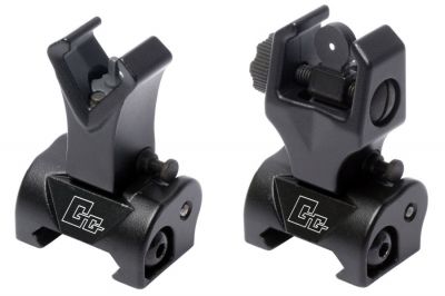 G&G 20mm RIS Flip-Up Front & Rear Sight Set (Black) - Detail Image 1 © Copyright Zero One Airsoft