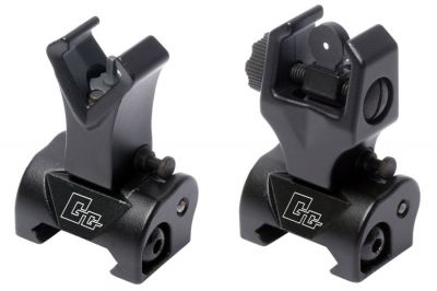 G&G 20mm RIS Flip-Up Front & Rear Sight Set (Black) - Detail Image 1 &copy; Copyright Zero One Airsoft