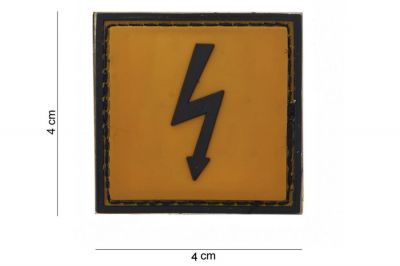 101 Inc PVC Velcro Patch "High Voltage" - Detail Image 2 © Copyright Zero One Airsoft
