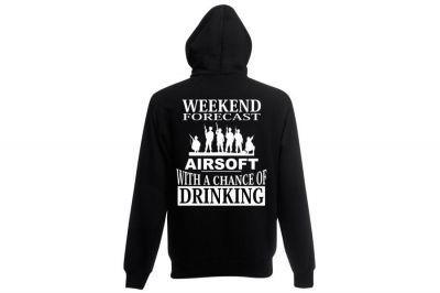 ZO Combat Junkie Hoodie 'Weekend Forecast' (Black) - Size Small - Detail Image 1 © Copyright Zero One Airsoft