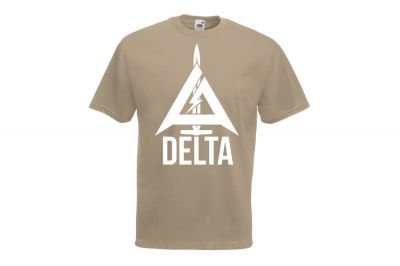 ZO Combat Junkie Special Edition NAF 2018 'Delta' T-Shirt (Tan) - Detail Image 1 © Copyright Zero One Airsoft