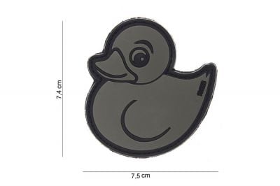 101 Inc PVC Velcro Patch "Rubber Duck" (Grey) - Detail Image 2 © Copyright Zero One Airsoft
