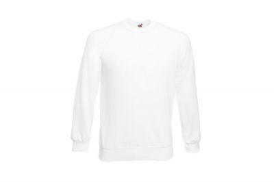 Fruit Of The Loom Classic Raglan Sweatshirt (White) - Size Medium - Detail Image 1 © Copyright Zero One Airsoft