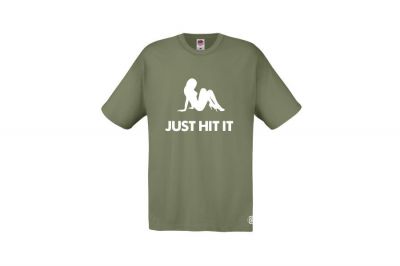 ZO Combat Junkie T-Shirt 'Babe Just Hit It' (Olive) - Size Large - Detail Image 1 &copy; Copyright Zero One Airsoft