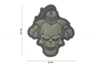 101 Inc PVC Velcro Patch "Knight" (Grey) - Detail Image 2 © Copyright Zero One Airsoft