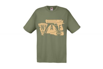 ZO Combat Junkie Special Edition NAF 2018 'Airsoft Festival' T-Shirt (Olive) - Detail Image 3 © Copyright Zero One Airsoft