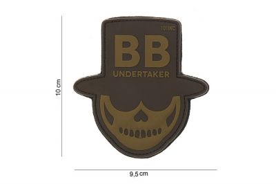 101 Inc PVC Velcro Patch &quotBB Undertaker" (Brown) - Detail Image 2 © Copyright Zero One Airsoft