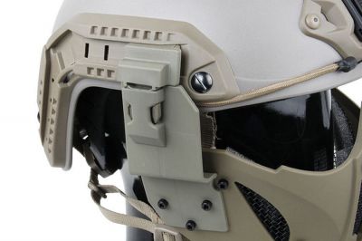 TMC Half Face Mask with Fast Helmet Adaptors (Khaki) - Detail Image 8 © Copyright Zero One Airsoft