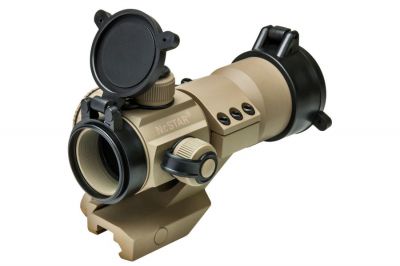 NCS Red/Green/Blue Dot Sight with 20mm Mount (Tan) - Detail Image 2 © Copyright Zero One Airsoft