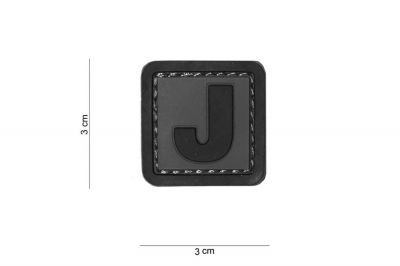 101 Inc PVC Velcro Patch "J" - Detail Image 2 © Copyright Zero One Airsoft