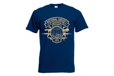 ZO Combat Junkie Special Edition NAF 2018 'Est. 2006' T-Shirt (Navy) - Detail Image 2 © Copyright Zero One Airsoft