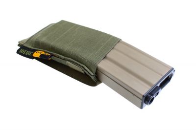 101 Inc MOLLE Elastic Single M4 Mag Pouch (Olive) - Detail Image 3 © Copyright Zero One Airsoft