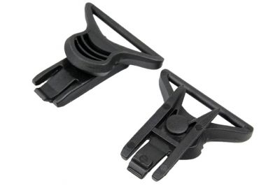 FMA Helmet Swivel Clips for Goggle & Mask Straps (Black) - Detail Image 1 © Copyright Zero One Airsoft