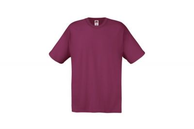Fruit Of The Loom Original Full Cut T-Shirt (Burgundy) - Size Small - Detail Image 1 © Copyright Zero One Airsoft