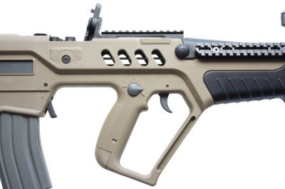 Ares AEG TVR-21 with Rail Set Pro (Tan) - Detail Image 4 © Copyright Zero One Airsoft