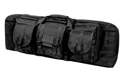 NCS VISM MOLLE Double Rifle Case 36" with Side Pouches (Black) - Detail Image 1 © Copyright Zero One Airsoft
