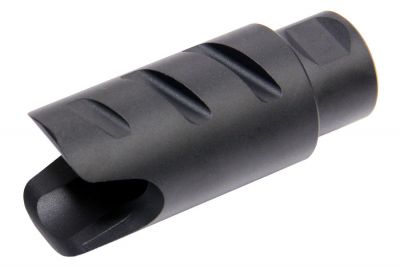 G&G Amplifier Flash Hider 14mm CCW Firehawk Style (Black) - Detail Image 1 © Copyright Zero One Airsoft