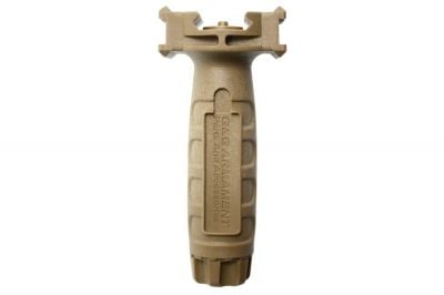 G&G ABS Vertical Grip with Side Rails for RIS (Tan) - Detail Image 1 © Copyright Zero One Airsoft