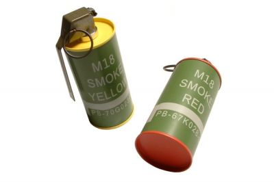 G&G M18 Smoke Grenade Replica Set of 2 (Speedloader Bottle) - Detail Image 1 © Copyright Zero One Airsoft