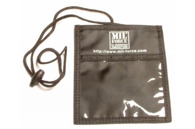 Mil-Force Neck ID/Event Wallet (Black) - Detail Image 1 © Copyright Zero One Airsoft