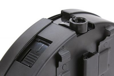 King Arms AEG Mag for Thompson 450rds Drum - Detail Image 3 © Copyright Zero One Airsoft