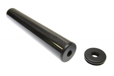 King Arms Carbon Fibre Suppressor 14mm CW/CCW 41 x 245mm - Detail Image 3 © Copyright Zero One Airsoft
