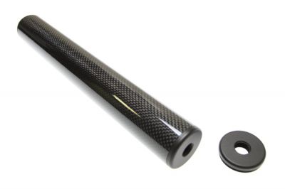 King Arms Carbon Fibre Suppressor 14mm CW/CCW 41 x 290mm - Detail Image 3 © Copyright Zero One Airsoft