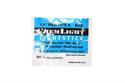 Cyalume 1.5" 4 Hour Mini Lightstick (Blue) - Detail Image 1 © Copyright Zero One Airsoft